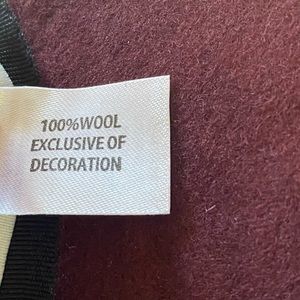 Nwt Kensie Burgundy Wool Fedora Hat 